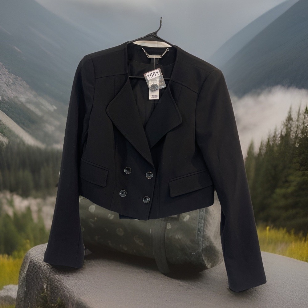 White House | Black Market Cropped Blazer jacket Size 4 NWT (Black) $140 Party